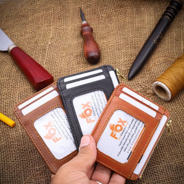 محفظة كروت جلد طبيعي، محفظة رجالي صغيرة، محفظة كروت ونقود نحيفة، حافظة كروت 5 جيوب للكروت وجيب رئيسي مزود بسوستة للنقود الورقية والمعدنية، محفظة...