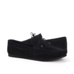 جزمة شمواة جلد طبيعي أسود