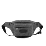 شنطة وسط للرجال والسيدات، شنطة كروس بحزام قابل للتعديل للاستخدام الخارجي، التمارين، السفر، الجري العادي، المشي لمسافات طويلة، وركوب الدراجات. (رمادي)